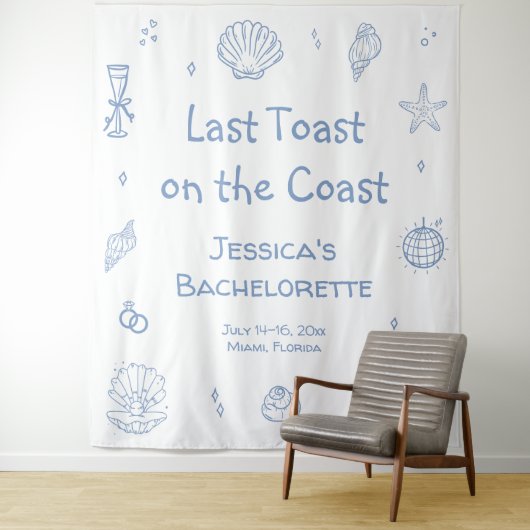 Letzter Toast am Junggeselinnen-Abschied der Küste Wandteppich (Beispiel)