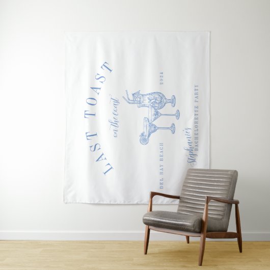 Letzter Toast am Junggeselinnen-Abschied der Küste Wandteppich (Beispiel)