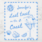 Letzter Toast am Junggeselinnen-Abschied der Küste Weinetikett (Einzelnes Label)