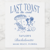 Letzter Toast am Junggeselinnen-Abschied der Küste Weinetikett (Einzelnes Label)