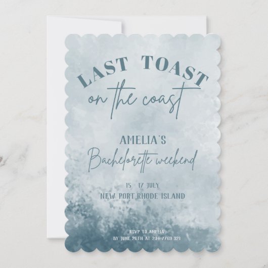 Letzter Toast am Junggeselinnen-Abschied Einladung (Vorderseite)