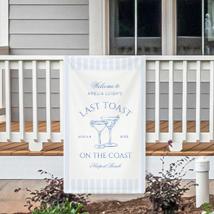 Letzter Toast am Küstenstrand Blaues Junggesellinn Banner