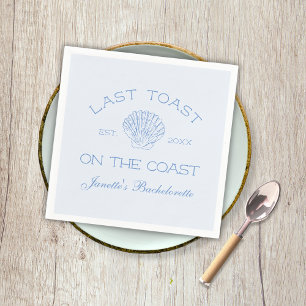 Letzter Toast am Küstenstrand-Junggesellinnenabsch Serviette