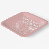 Letzter Toast am Strand Pink Bachelorette Pappteller (Gewinkelt)