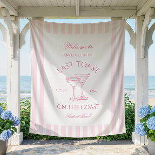 Letzter Toast am Strand Pink Bachelorette Wandteppich