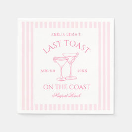 Letzter Toast am Wochenende des rosa Bachelorette Serviette