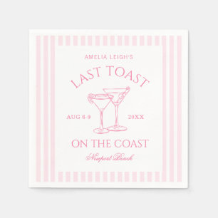 Letzter Toast am Wochenende des rosa Bachelorette Serviette