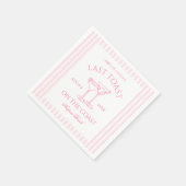 Letzter Toast am Wochenende des rosa Bachelorette Serviette (Ecke)