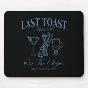Letzter Toast an den Hängen Chelor Skifahren Braut Mousepad