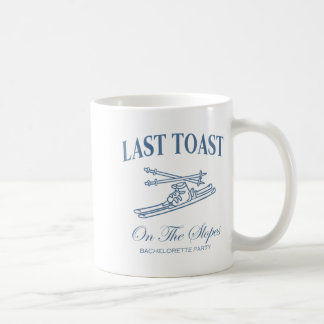Letzter Toast an den Hängen Junggeselle Ski fahren Kaffeetasse