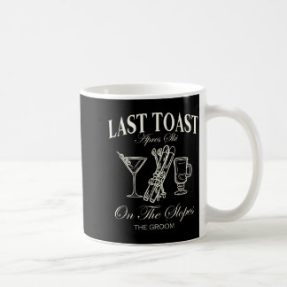 Letzter Toast an den Hängen Junggesellen Skifahren Kaffeetasse