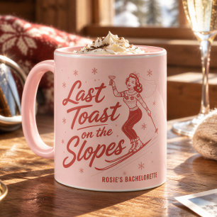 Letzter Toast an den Hängen Pink Junggesellinnenab Tasse