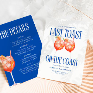Letzter Toast an der Küste Aperol Spritz Junggesel Einladung