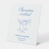 Letzter Toast an der Küste Bachelorette Cocktail Sockelschild (Vorderseite)