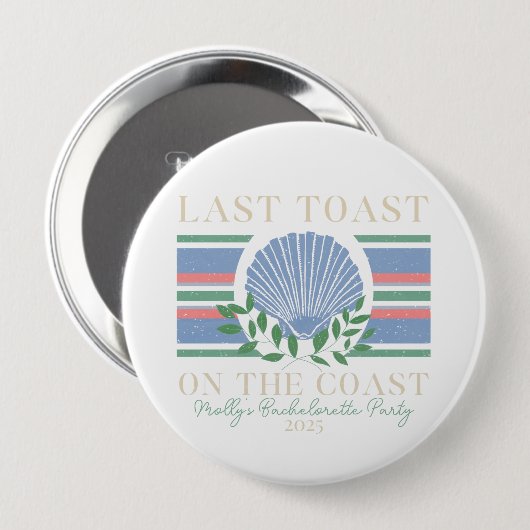 Letzter Toast an der Küste - Bachelorette Nautic Button (Vorne & Hinten)