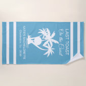 Letzter Toast an der Küste Bachelorette Strandtuch (Vorderseite)