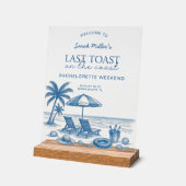 Letzter Toast an der Küste Beach Bachelorette Part Acrylschild (Winkel)