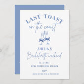 Letzter Toast an der Küste Blauer Junggeselinnen-A Einladung (Vorne/Hinten)