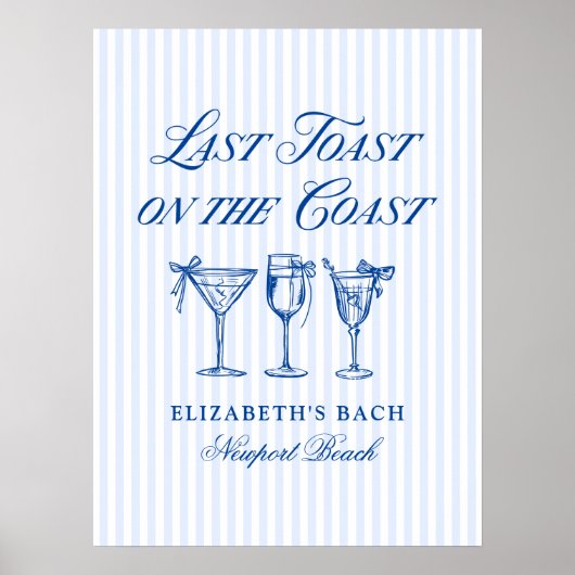 Letzter Toast an der Küste Elegante handgezeichnet Poster (Vorne)