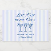 Letzter Toast an der Küste Elegante handgezeichnet Schaumweinetikett (Einzelnes Label)