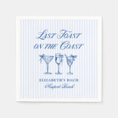 Letzter Toast an der Küste Elegante handgezeichnet Serviette (Vorderseite)