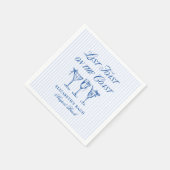 Letzter Toast an der Küste Elegante handgezeichnet Serviette (Ecke)