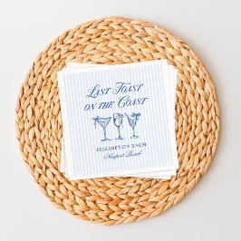 Letzter Toast an der Küste Elegante handgezeichnet Serviette