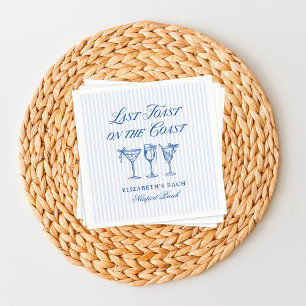 Letzter Toast an der Küste Elegante handgezeichnet Serviette