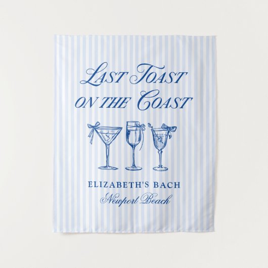 Letzter Toast an der Küste Elegante handgezeichnet Wandteppich (Vorderseite)