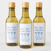 Letzter Toast an der Küste Elegante handgezeichnet Weinetikett (Flaschen)