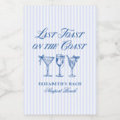 Letzter Toast an der Küste Elegante handgezeichnet Weinetikett (Einzelnes Label)