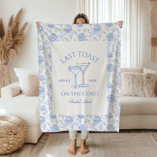 Letzter Toast an der Küste Florale Bachelorette Fleecedecke