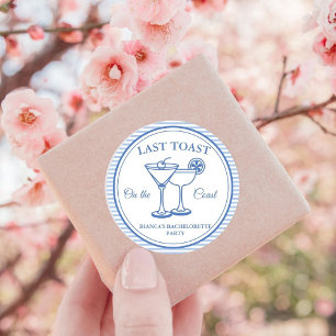 Letzter Toast an der Küste Junggesellinnen-Abschie Runder Aufkleber