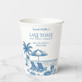 Letzter Toast an der Küste Junggesellinnenabschied Pappbecher (Rückseite)