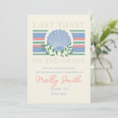 Letzter Toast an der Küste - Nautical Bachelorette Einladung (Stehend Vorderseite)