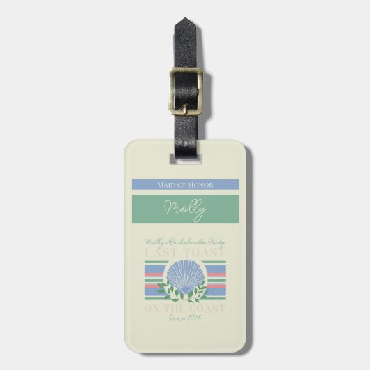 Letzter Toast an der Küste - Nautical Bachelorette Gepäckanhänger (Vorderseite vertikal)