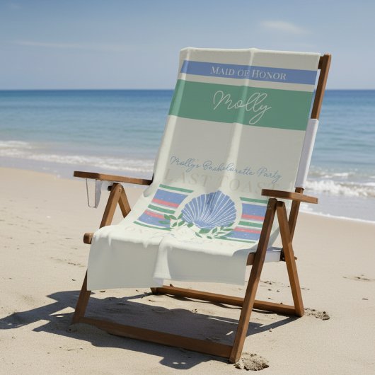 Letzter Toast an der Küste - Nautical Bachelorette Strandtuch