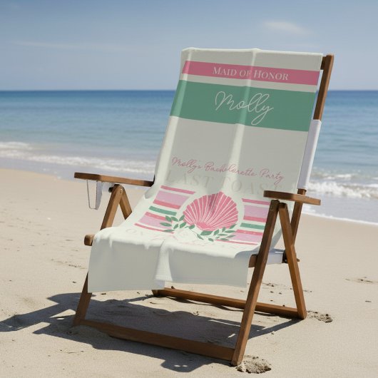 Letzter Toast an der Küste - Nautical Bachelorette Strandtuch