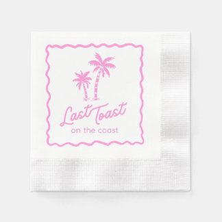 Letzter Toast an der Küste Pink Junggesellinnenabs Serviette