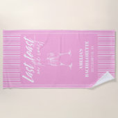 Letzter Toast an der Küste Rosa Junggeselinnen-Abs Strandtuch (Vorderseite)