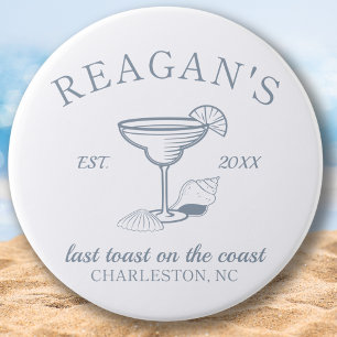 "Letzter Toast an der Küste" Strand-Junggesellinne Button