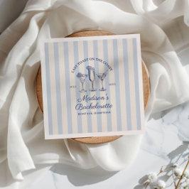 Letzter Toast an der Küste trostlos blau gestreift Serviette