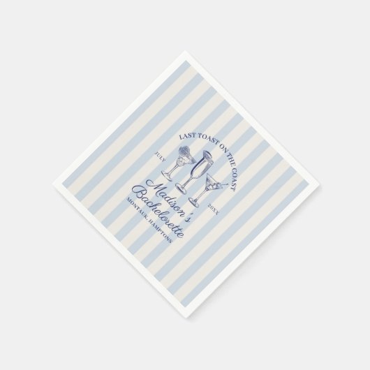 Letzter Toast an der Küste trostlos blau gestreift Serviette (Ecke)