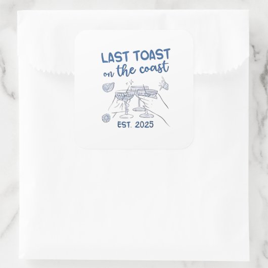 Letzter Toast an der Ostküste 2025 Quadratischer Aufkleber (Tasche)