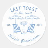 Letzter Toast auf dem Bachelorette-Aufkleber am St Runder Aufkleber (Vorderseite)