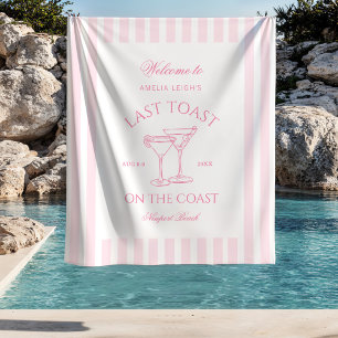 Letzter Toast auf dem Coast Beach Pink Junggeselli Wandteppich
