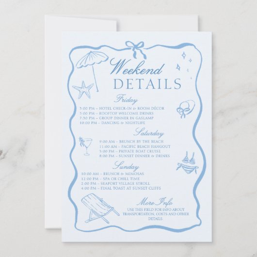 Letzter Toast auf dem Coast Script-Junggeselinnen- Einladung (Rückseite)