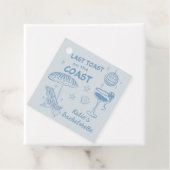 Letzter Toast auf dem handgezeichneten Bachelorett Geschenkanhänger (Beispiel)