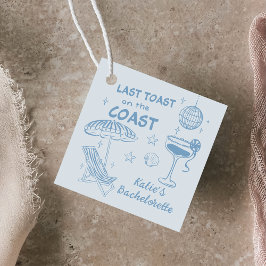 Letzter Toast auf dem handgezeichneten Bachelorett Geschenkanhänger