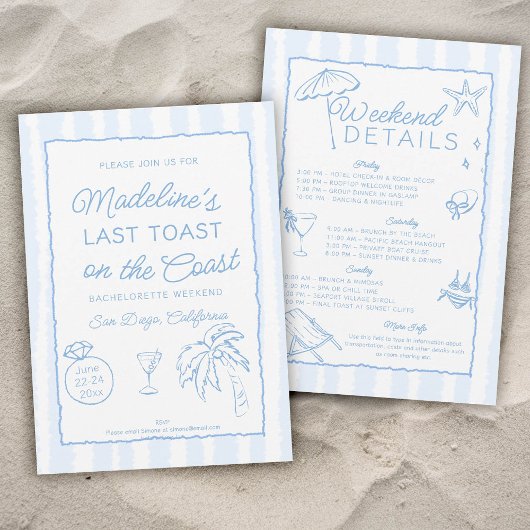 Letzter Toast auf dem Junggeselinnen-Abschied der Einladung